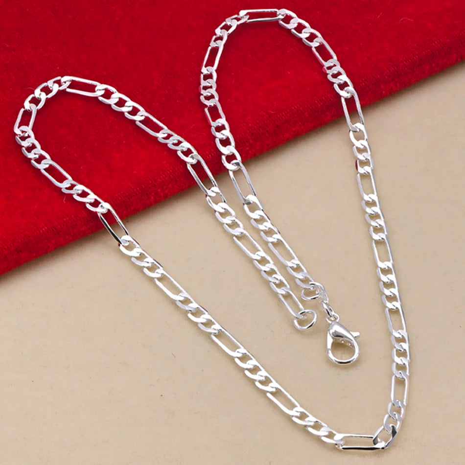 Sterling Silver Figaro Chain Set