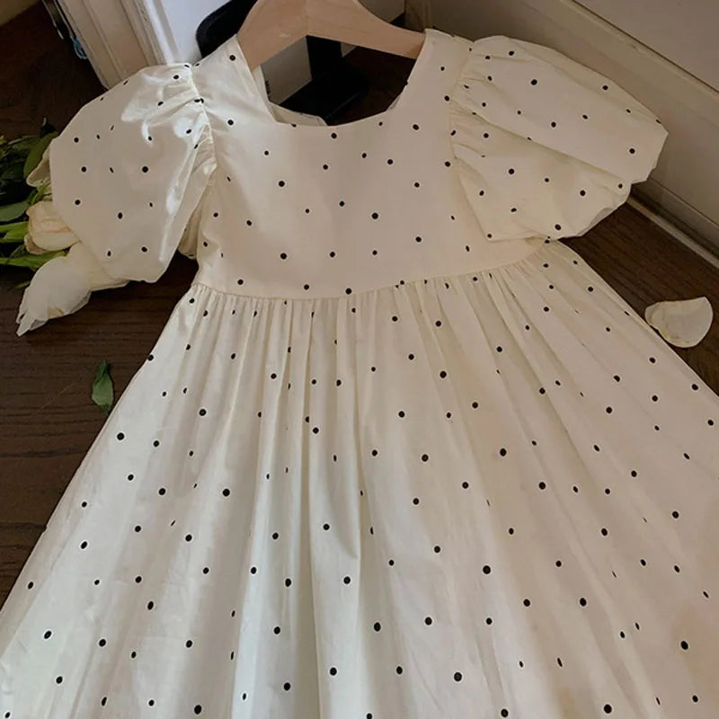 Dotted Bubble Sleeves Dress