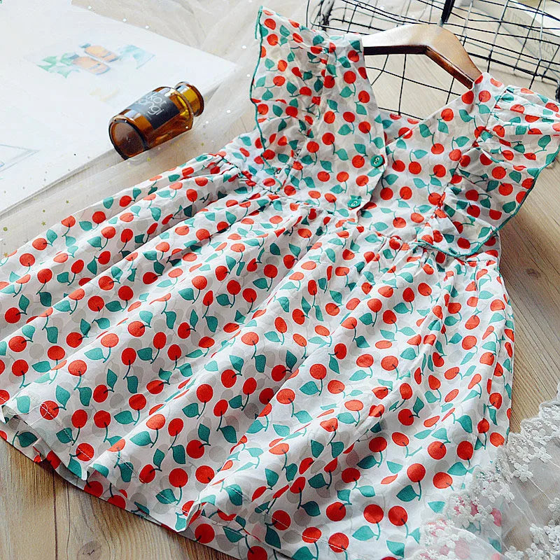 Dotted Bubble Sleeves Dress