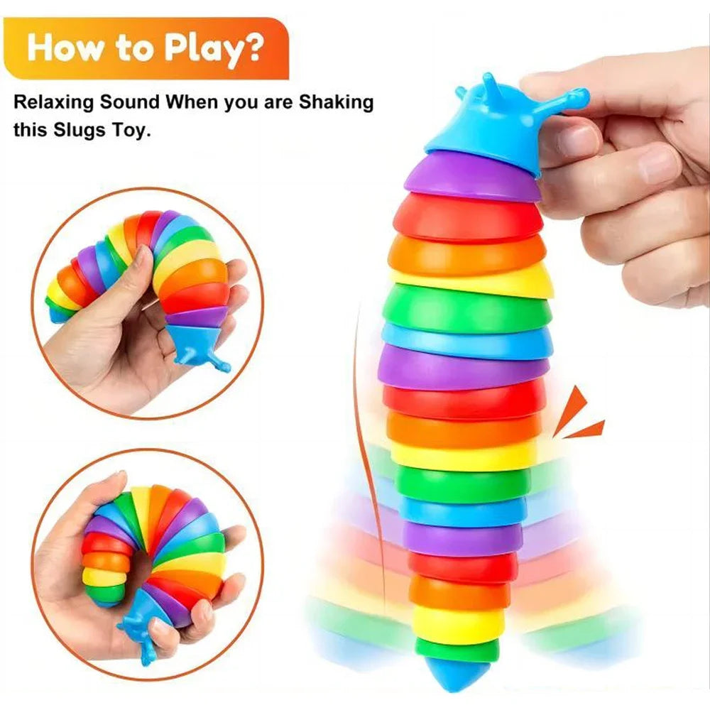 Colorful Fidget Slug Toy