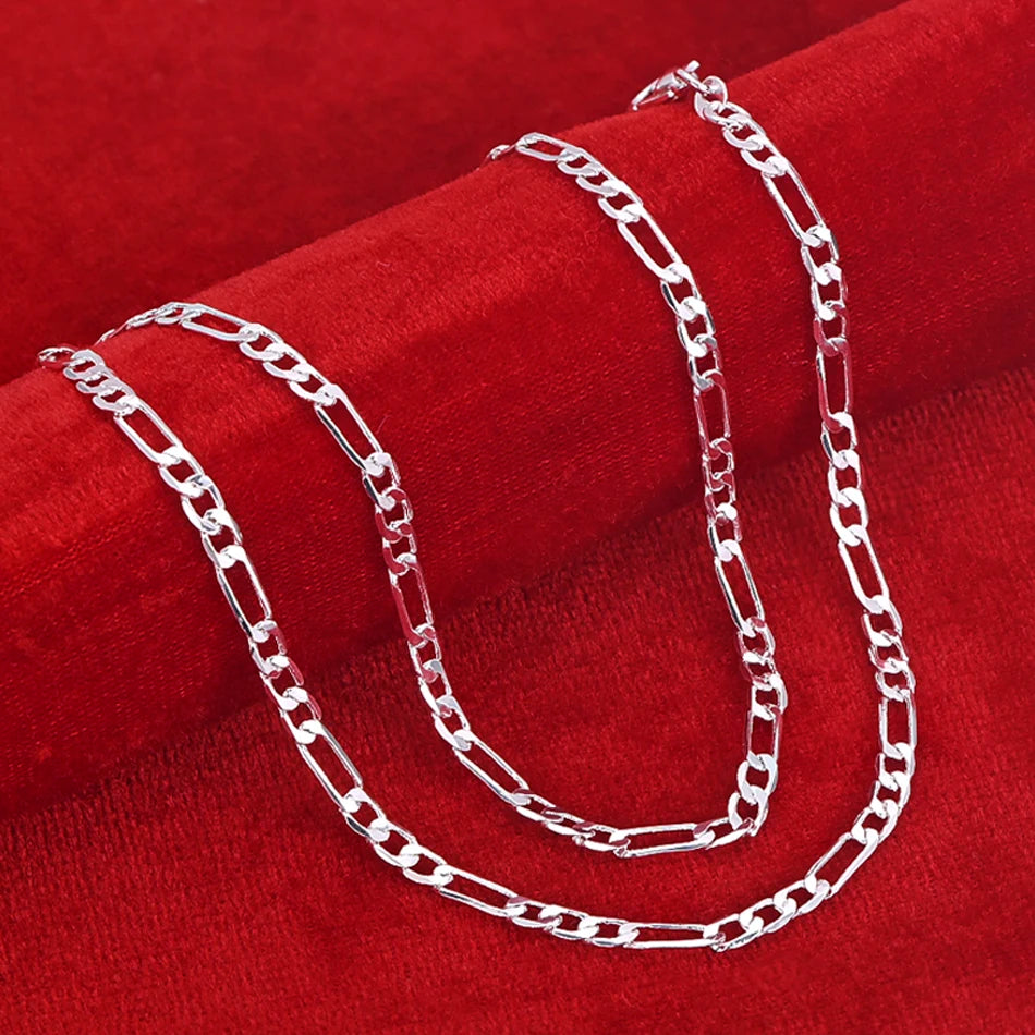 Sterling Silver Figaro Chain Set