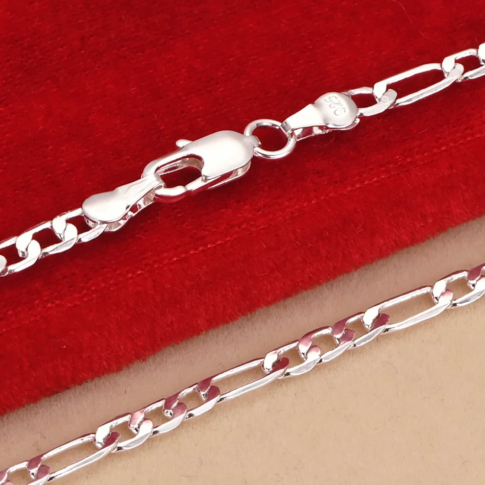 Sterling Silver Figaro Chain Set