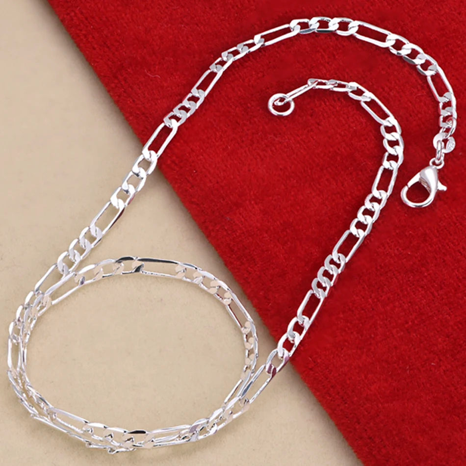 Sterling Silver Figaro Chain Set